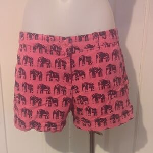 Crown & Ivy Pink Elephant Pattern Shorts